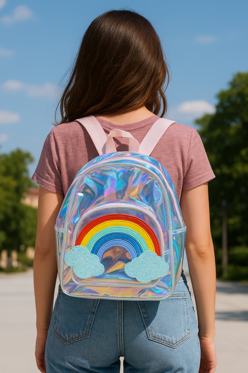 Rainbow Dreams Holographic Backpack