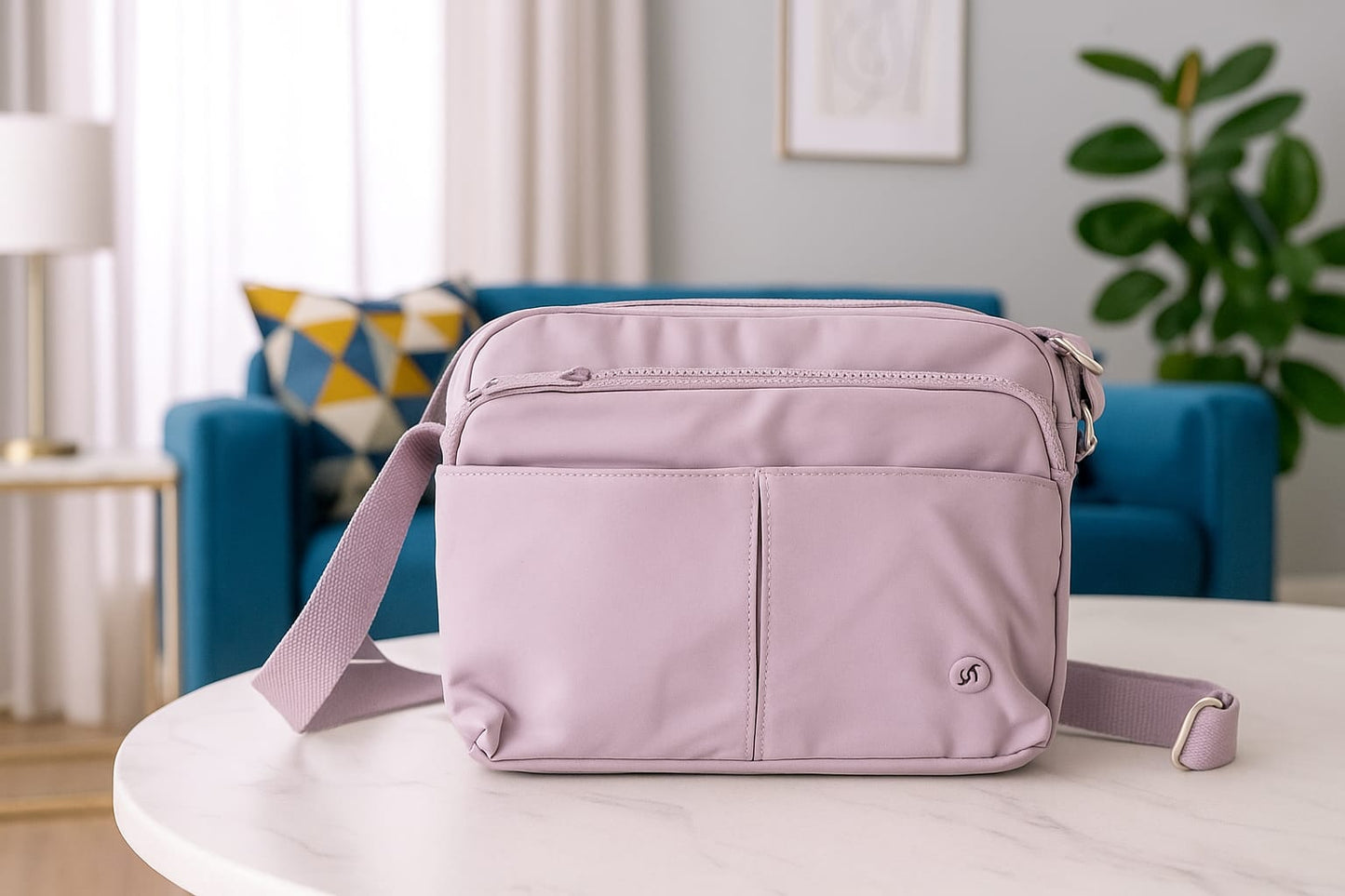 Pastel Multi-Pocket Crossbody Bag