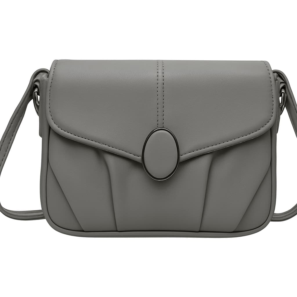 Elegant Matte Grey Flap Sling Bag – Minimalist & Chic