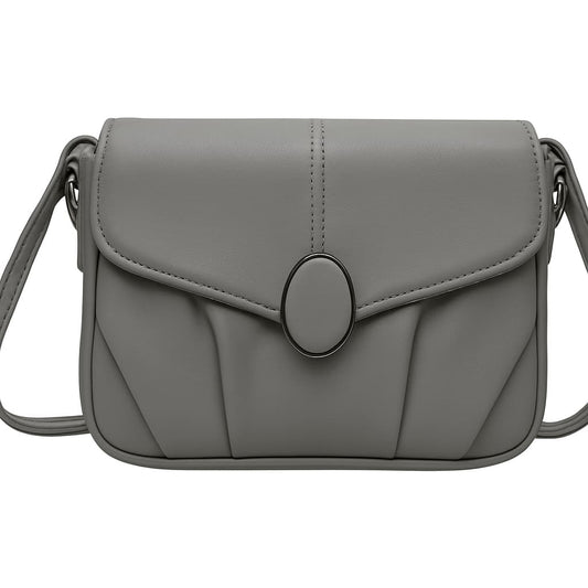 Elegant Matte Grey Flap Sling Bag – Minimalist & Chic