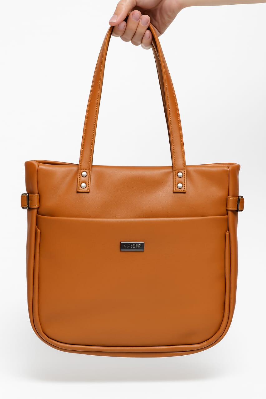 Elegant Faux Leather Shoulder Tote Handbag – Multiple Colors