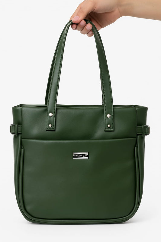 Elegant Faux Leather Shoulder Tote Handbag – Multiple Colors