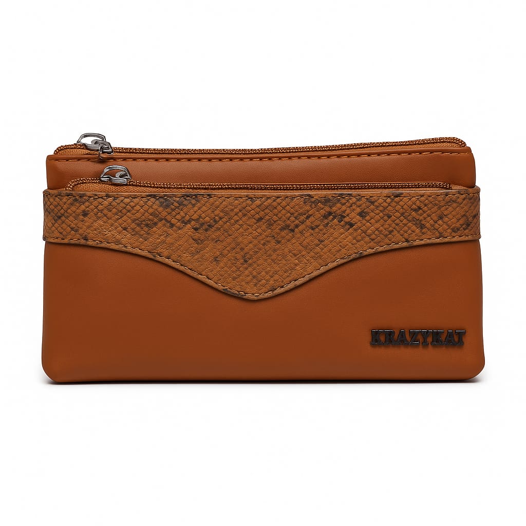 KRAZYKAT Premium Textured Women's Wallet Clutch – Multiple Stylish Colors